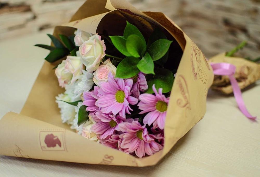 Букет цветов из: Розы и Хризантемы в Анискино