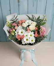 Букет цветов из:  Розы, Лизиантусы и Хризантемы в Анискино