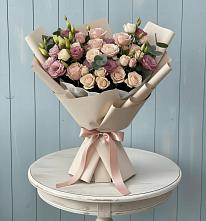 Букет цветов из:  Розы и Лизиантусы в Анискино