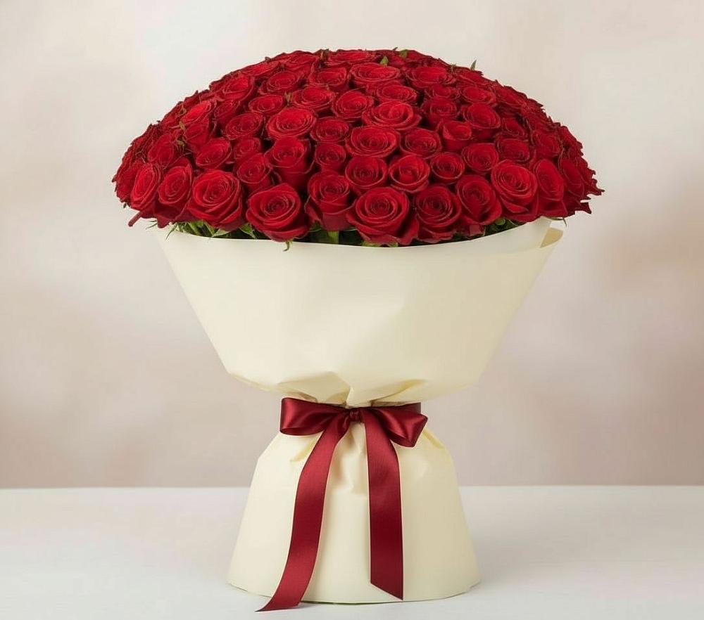 Букет 101 Красная роза Милано в Анискино