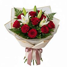 Букет цветов из:  Лилии и Розы в Анискино