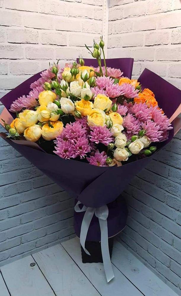 Букет цветов из: Хризантемы и Розы в Анискино