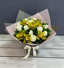 Букет цветов из:  Орхидеи и Розы в Анискино