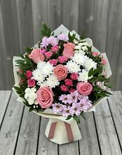 Букет цветов из:  Альстромерии, Гвоздики, Розы и Хризантемы в Анискино