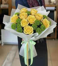 Букет цветов из:  Хризантемы и Розы в Анискино