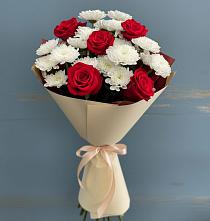 Букет цветов из:  Розы и Хризантемы в Анискино
