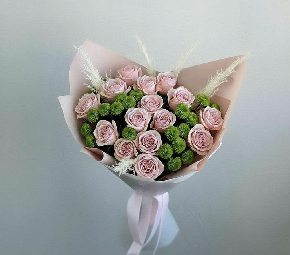 Букет цветов из: Розы и Хризантемы в Анискино