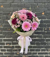 Букет цветов из:  Герберы и Хризантемы в Анискино
