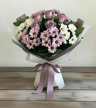 Букет цветов из:  Хризантемы и Розы в Анискино