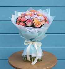 Букет цветов из:  Хризантемы и Розы в Анискино