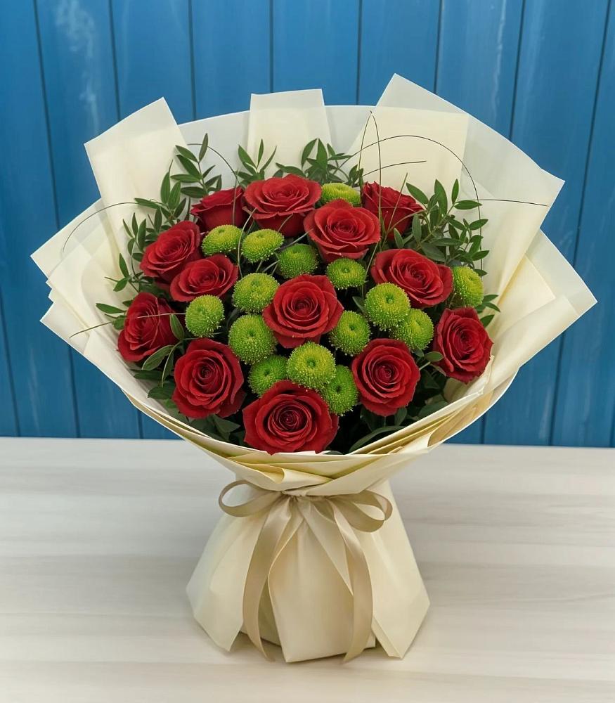 Букет цветов из: Розы и Хризантемы в Анискино